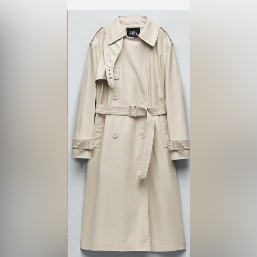 Zara faux leather trench coat